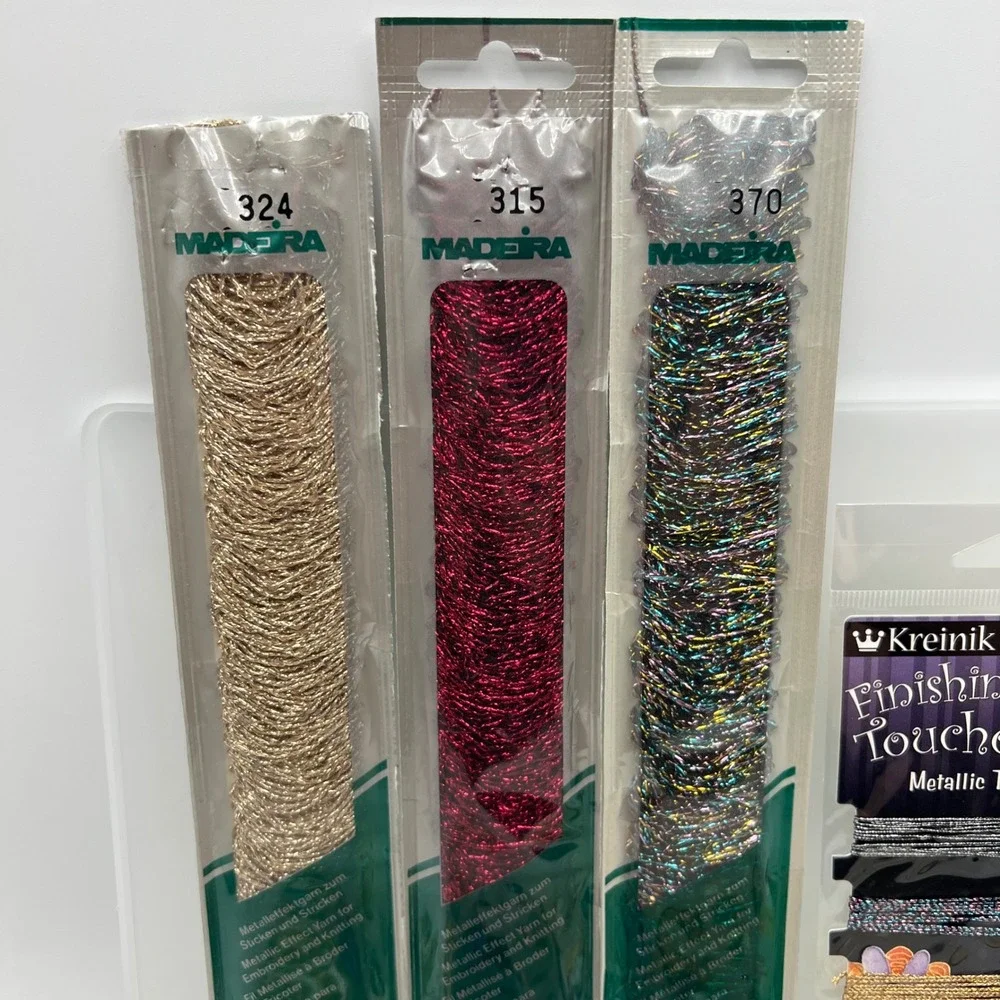 Metallic Embroidery Thread Lot Kreinik Madeira Glissen Gloss DMC 70+ Pieces